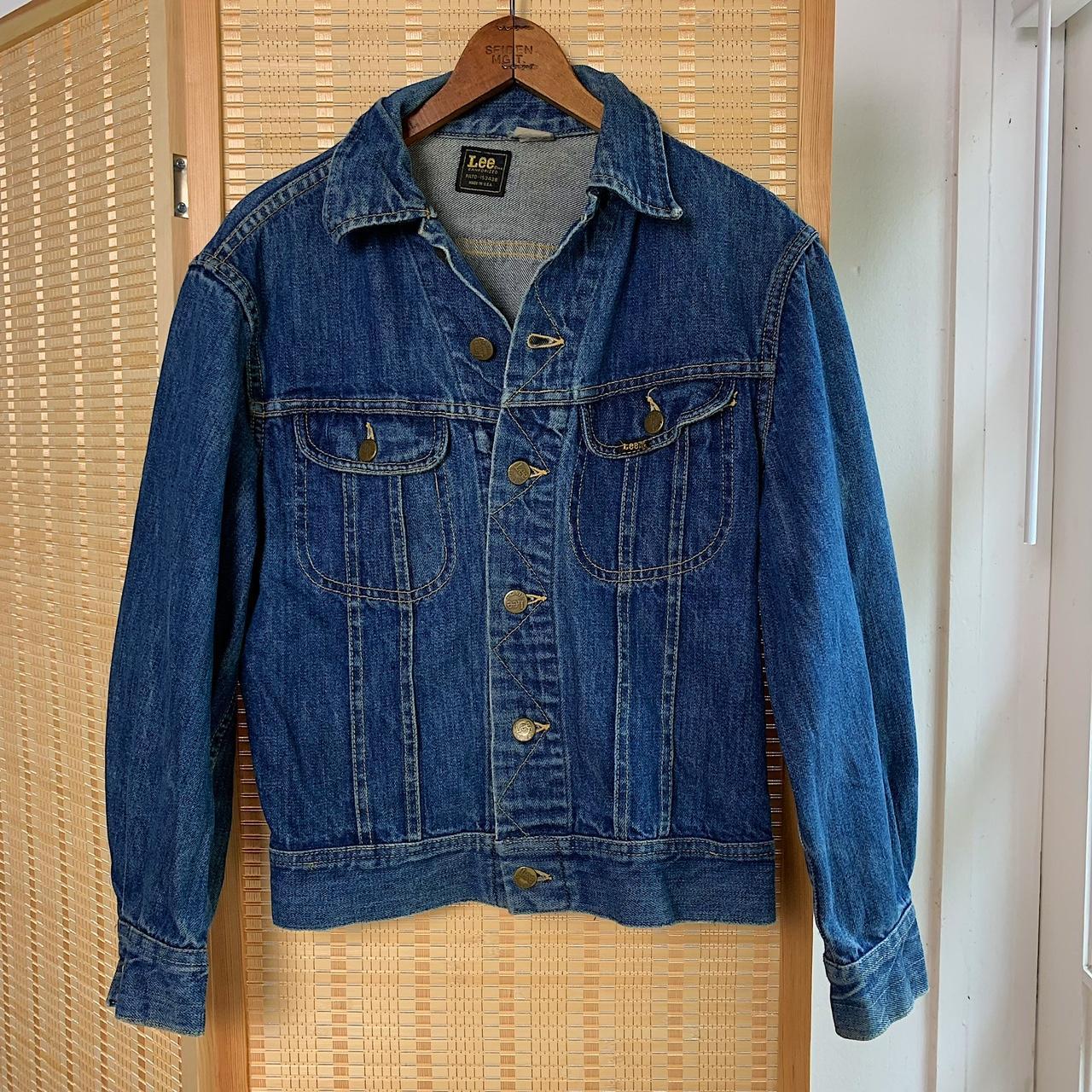 Vintage 80s lee denim jacket Size mens extra small... - Depop