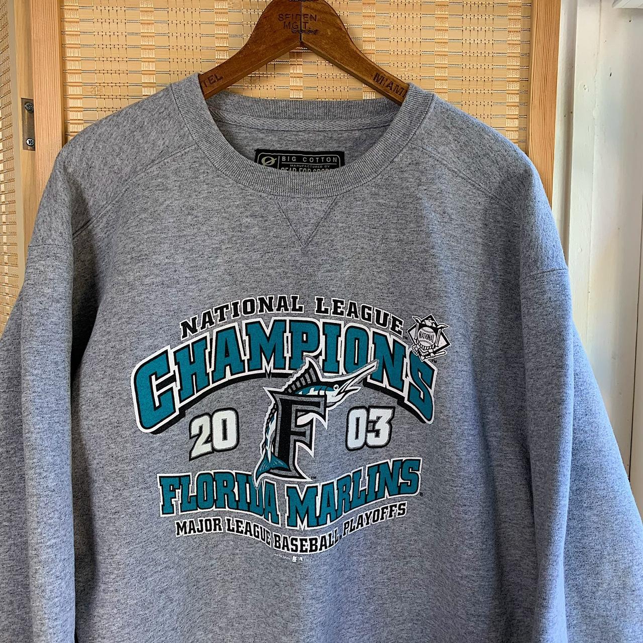 Vintage Florida Marlins crewneck sweatshirt. Now - Depop