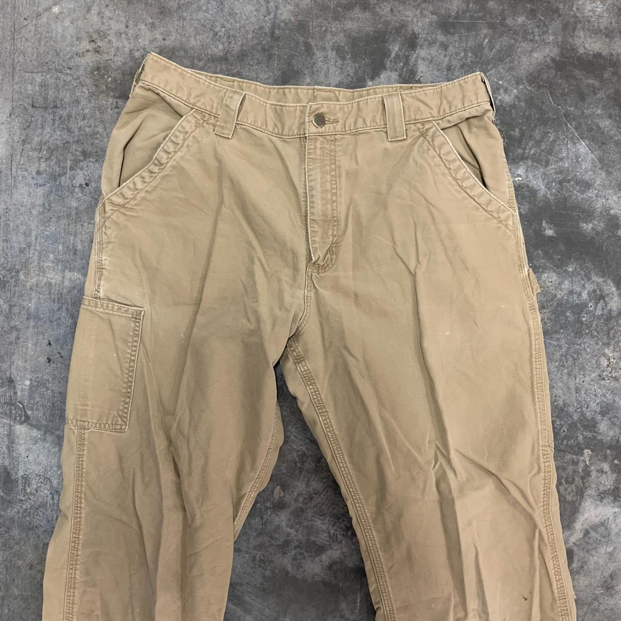 Carhartt khaki painters pants Size mens 33 inch... - Depop