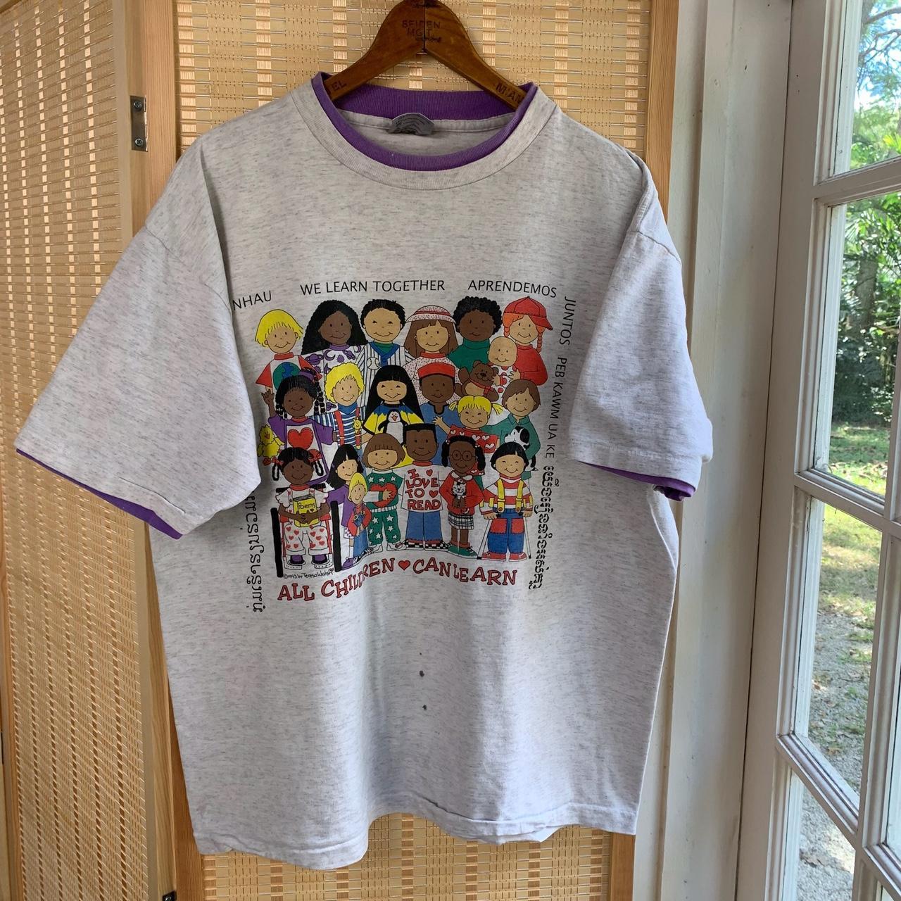 Women's Grey and Purple T-shirt (2)