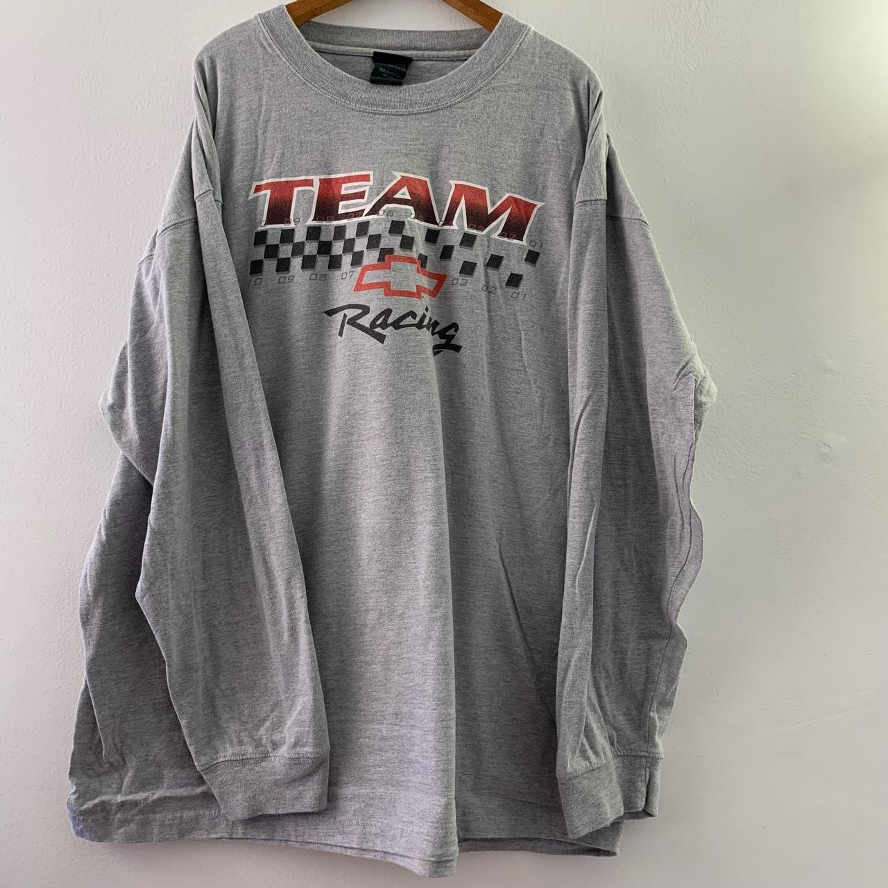 Vintage gray Team Racing long sleeve shirt l Size... - Depop