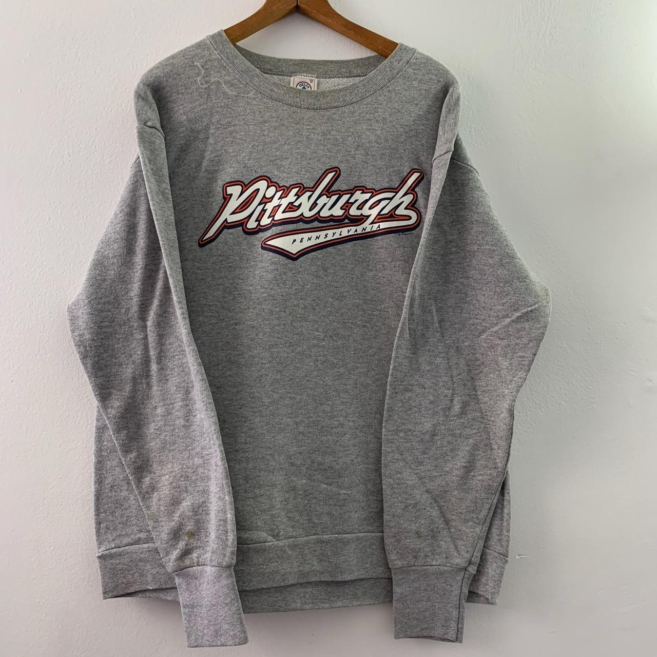 Vintage Pittsburgh Steelers Sweatshirt Grey Vintage - Depop