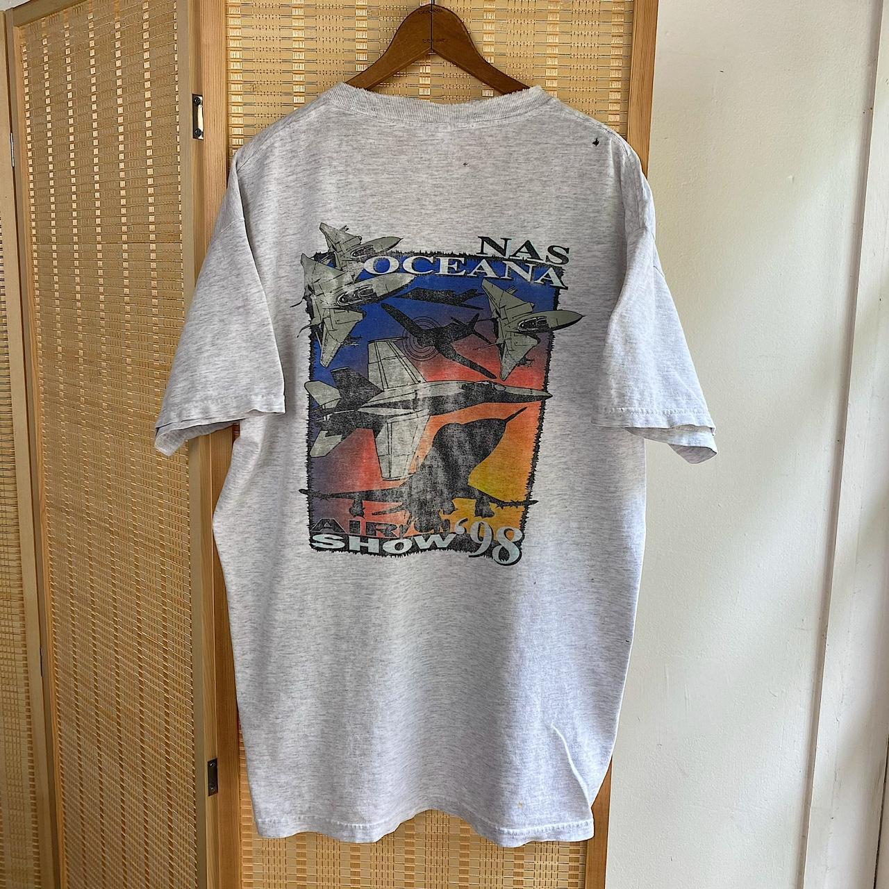 Vintage 1998 NAS Oceana Air Show Jet Tee Shirt, some... - Depop