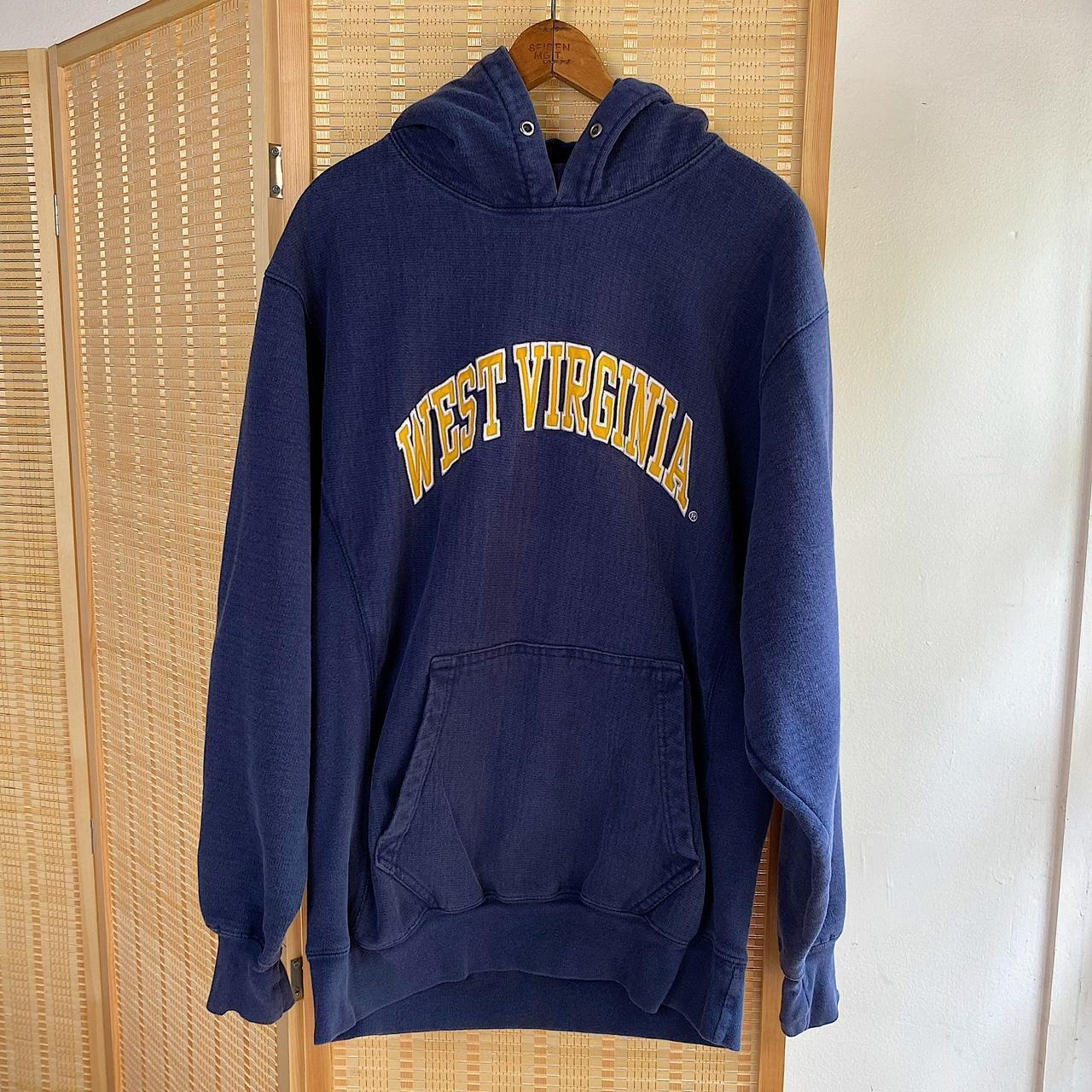 Vintage 90s West Virginia Reverse Weave Hoodie Men’s - Depop