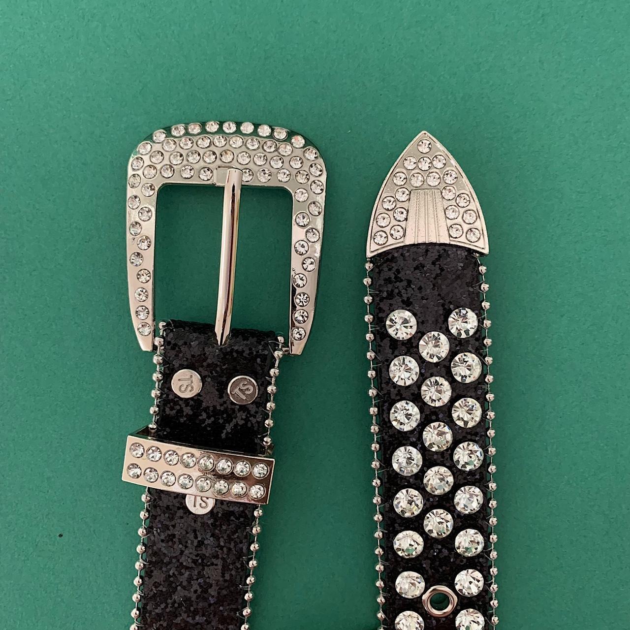 Y2k Style Studded 2-Tone Rhinestone skull belt. Cool... - Depop