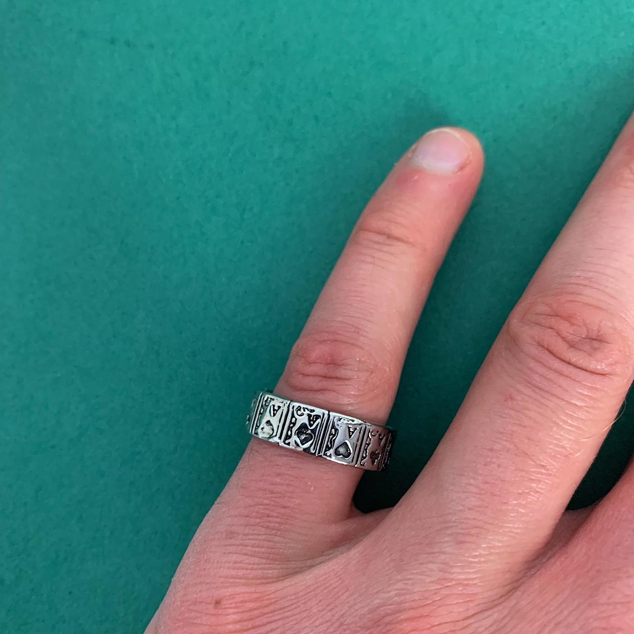 Y2k 2000s sterling silver Ace deck of cards ring.... Depop
