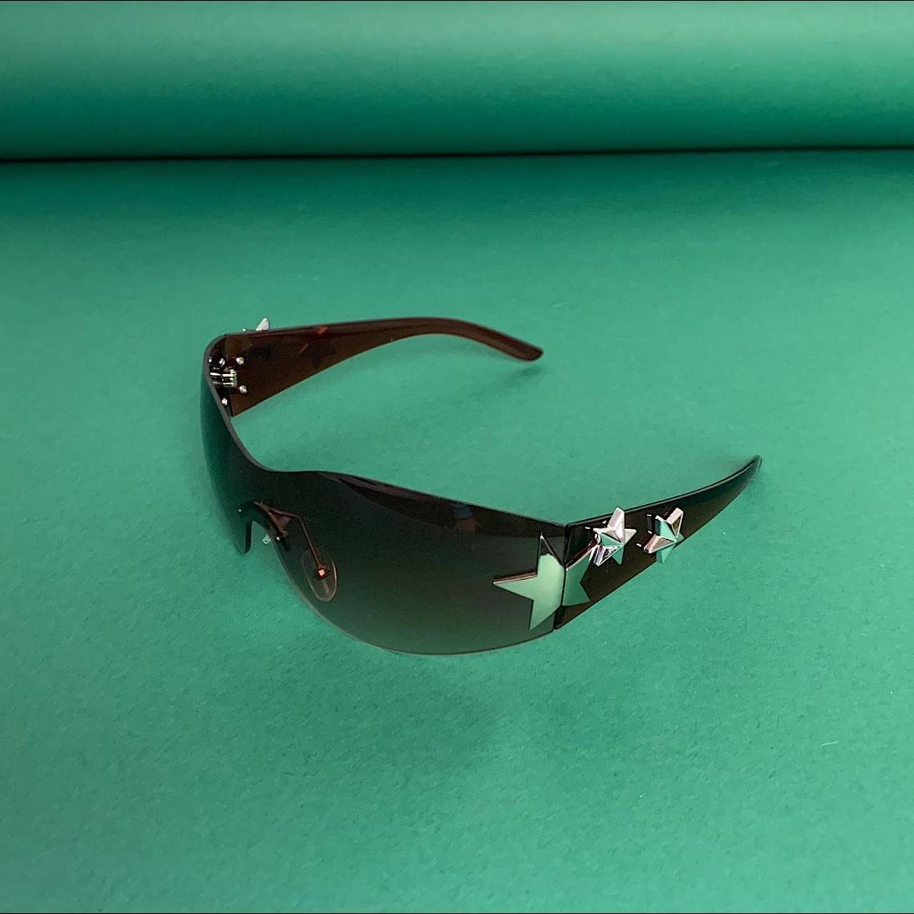 Y2k 2000s burgundy brown vintage style frameless... Depop