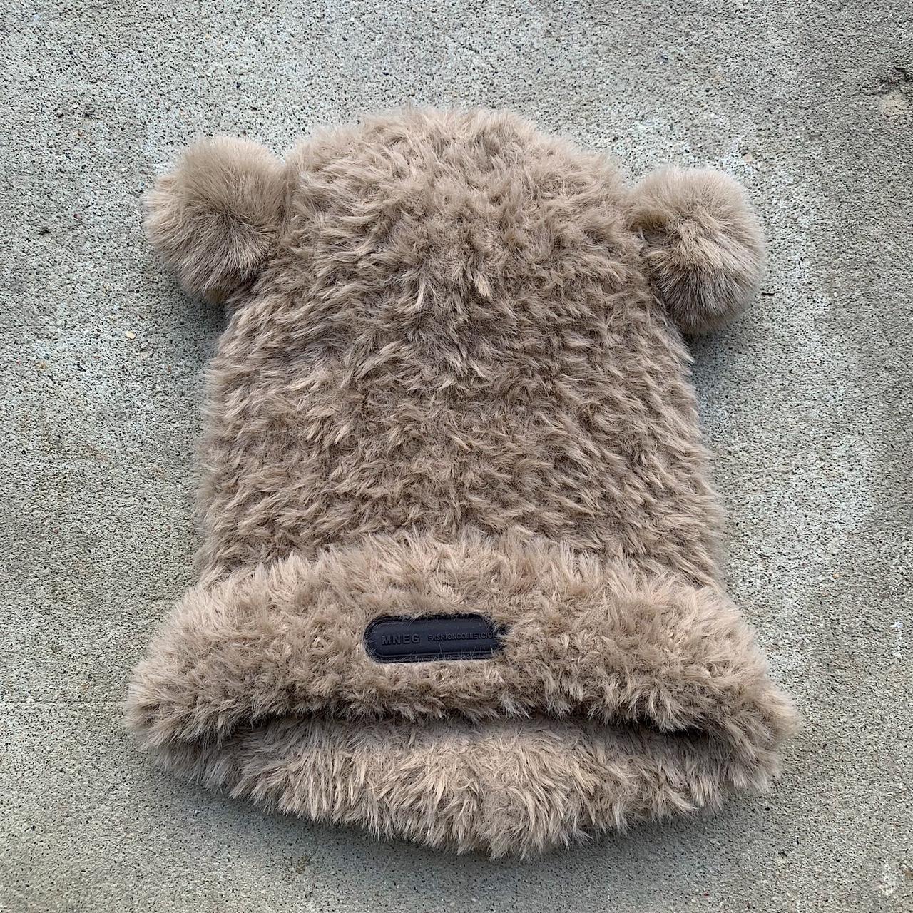 Essential Super cute fuzzy tan bear hat. Super soft... - Depop