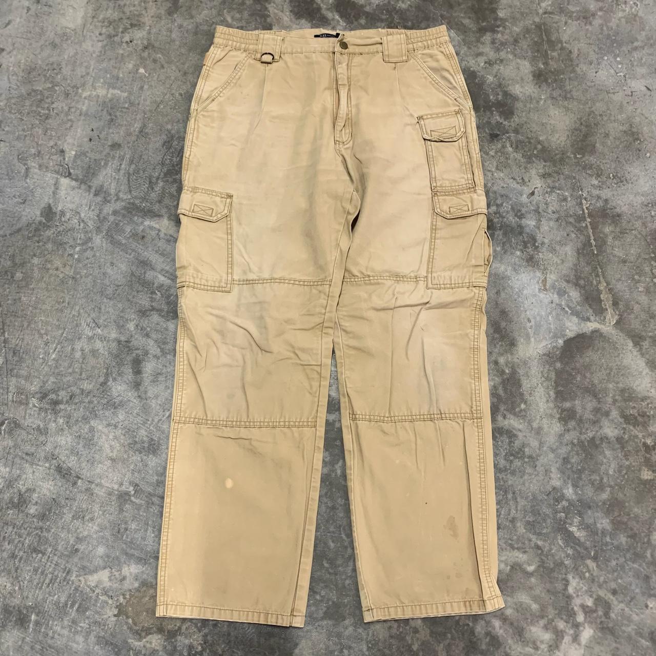 Vintage Tan Khaki y2k 00’s Tactical Cargo Pants... - Depop