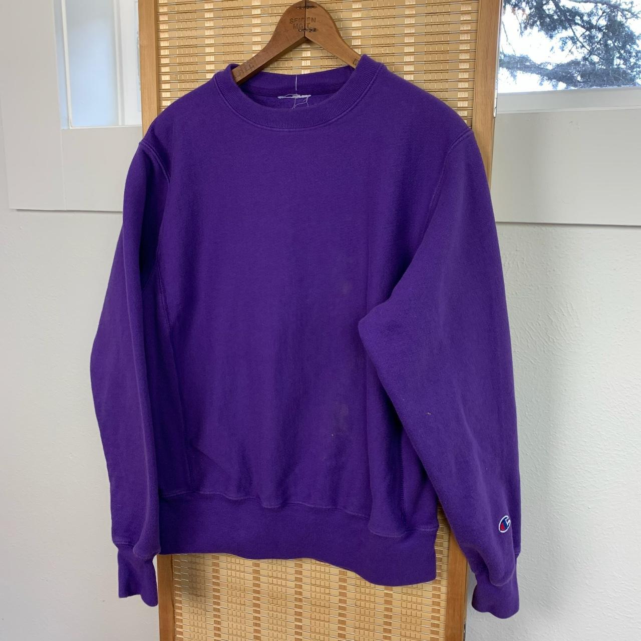 Vintage purple Champion sweatshirt. fair pre owned - Depop