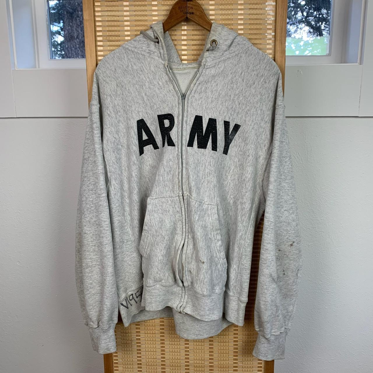 Gray army online hoodie