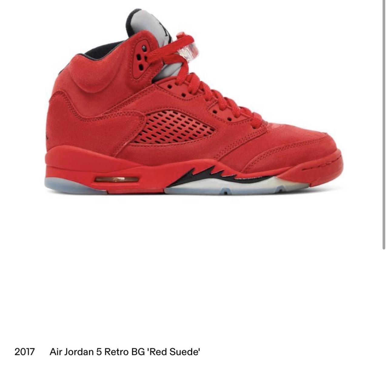 Air jordan 5 retro bg 2024 red suede