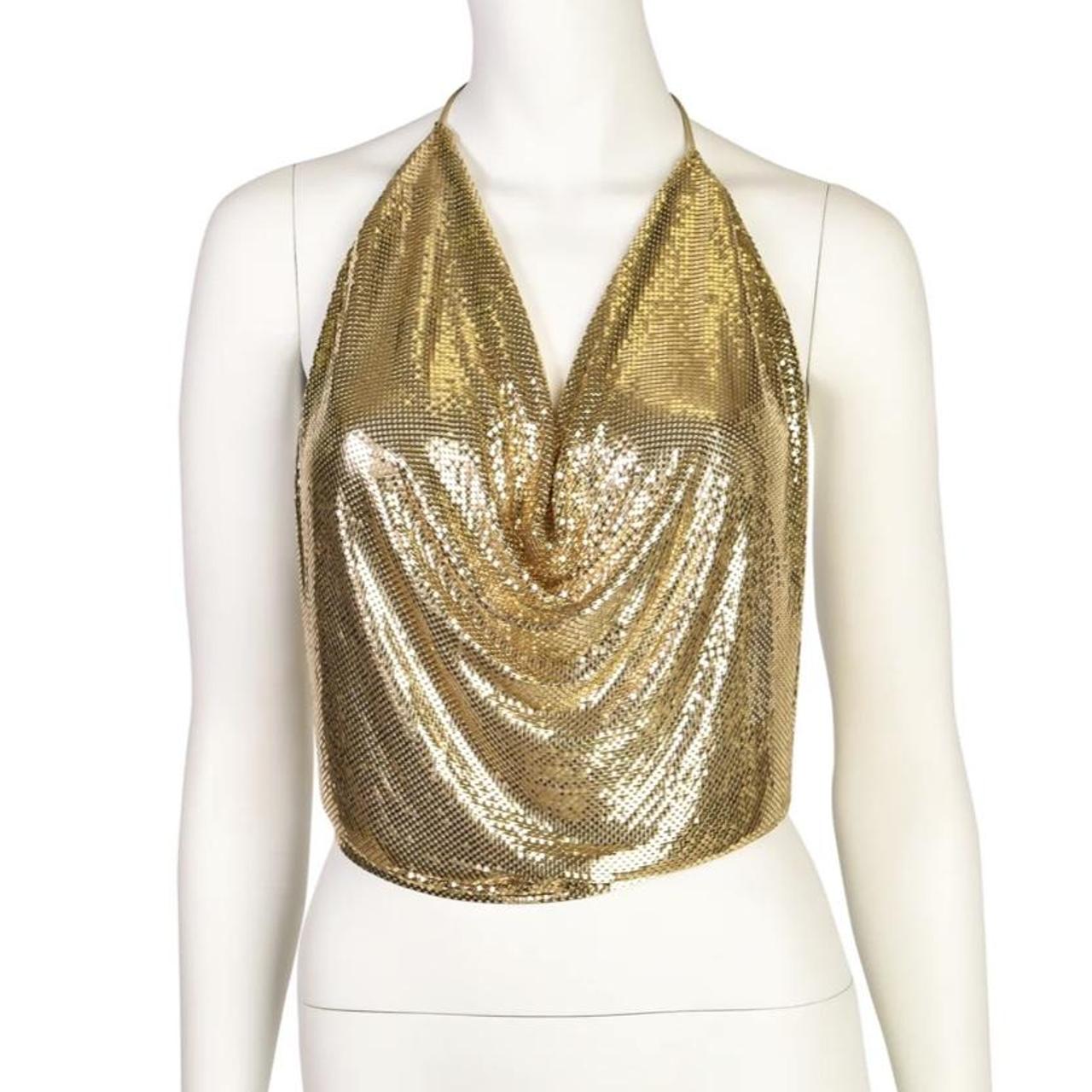 American Vintage Women's Gold Vest Depop