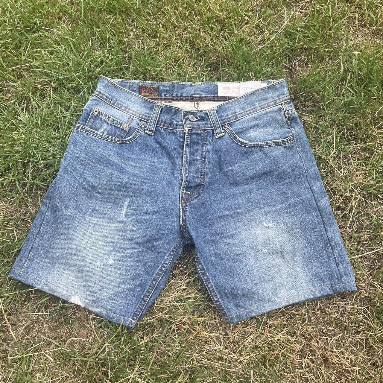 Evisu jorts. Authentic, vintage 2008 Jean shorts.... - Depop