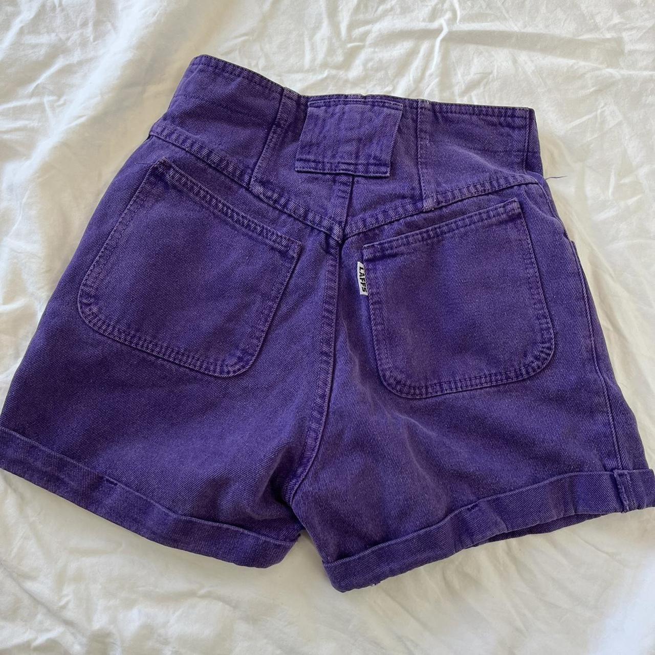 Buy MIXT by Nykaa Fashion Purple Solid Denim Shorts Online