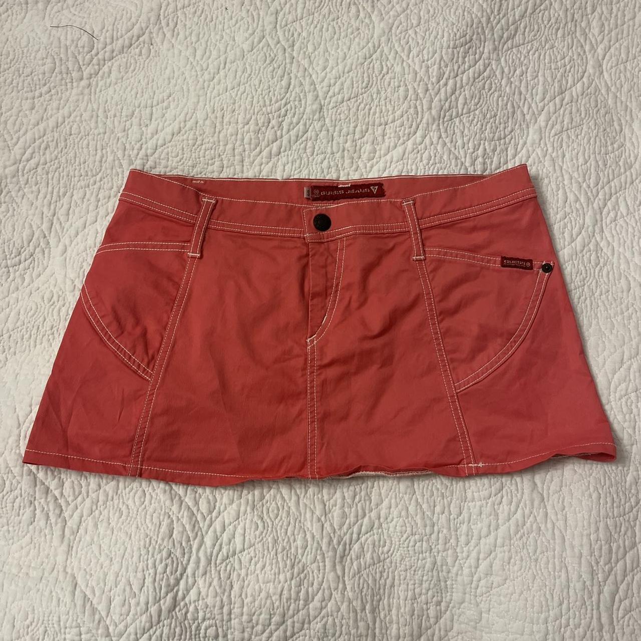 Guess red hotsell denim skirt