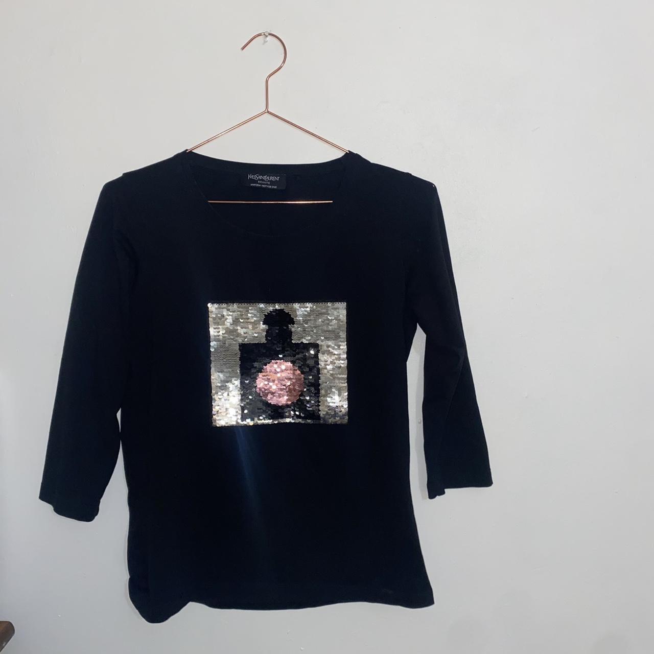 YSL Beaute Uniform Black Opium T Shirt Sequin | Depop
