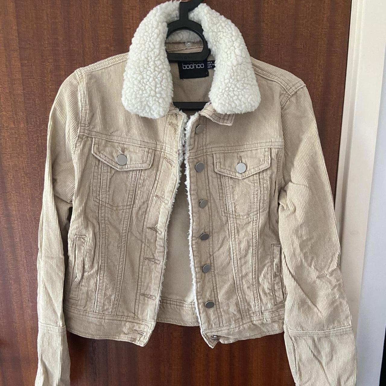 Women S Cream And White Jacket Depop