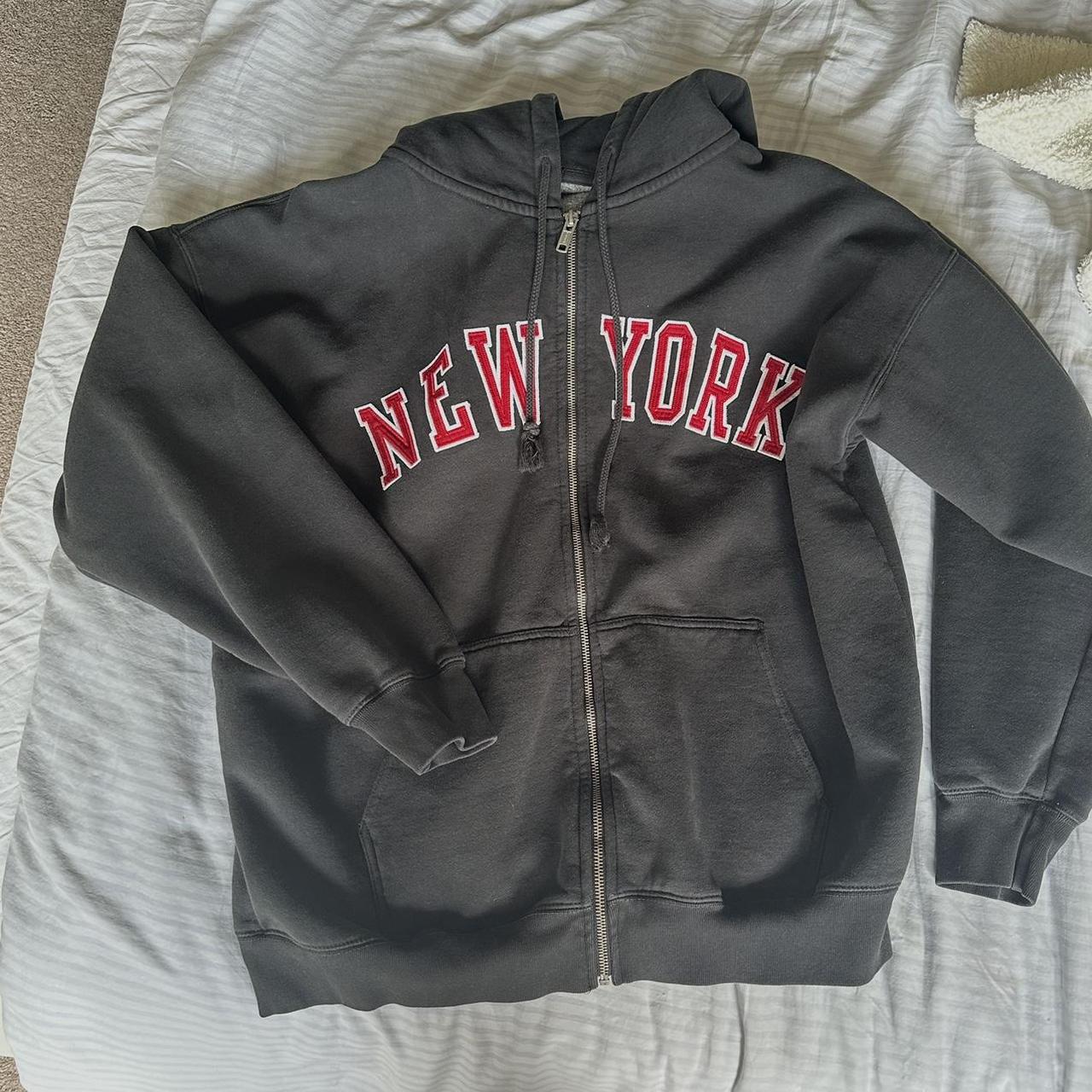 brandy melville new york zip up christy hoodie Depop