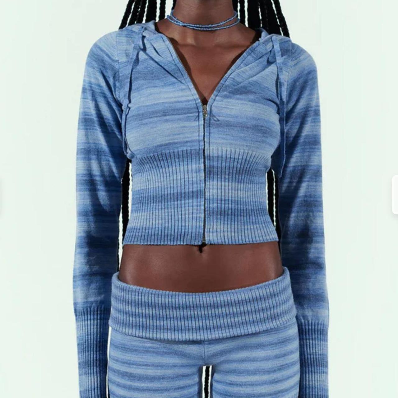 frankie’s bikinis aimee lightweight knit hoodie in… - Depop