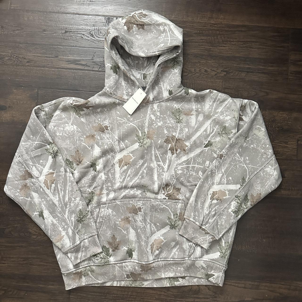 NWT Abercrombie Essential Popover Hoodie Off white... - Depop