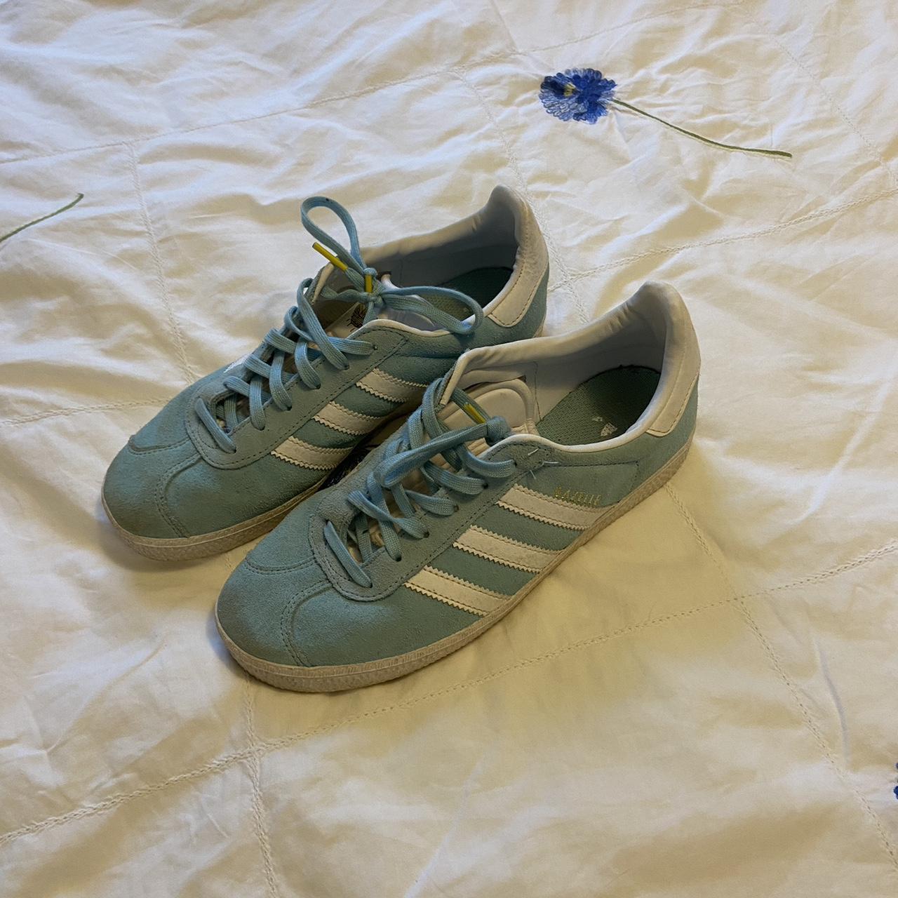 Turquoise adidas gazelle trainers Size 5.5... - Depop