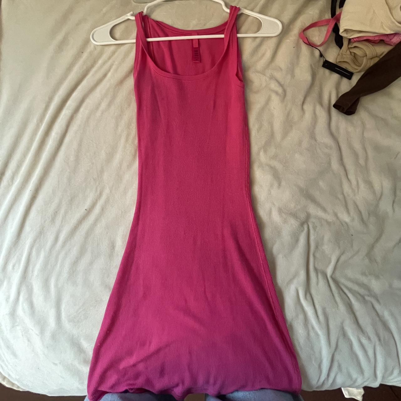 Skims Women's Pink Dress | Depop