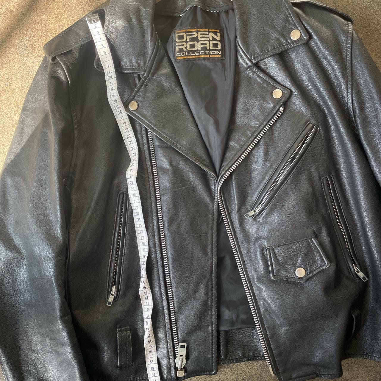 Open Road motorcycle leather jacket - Depop