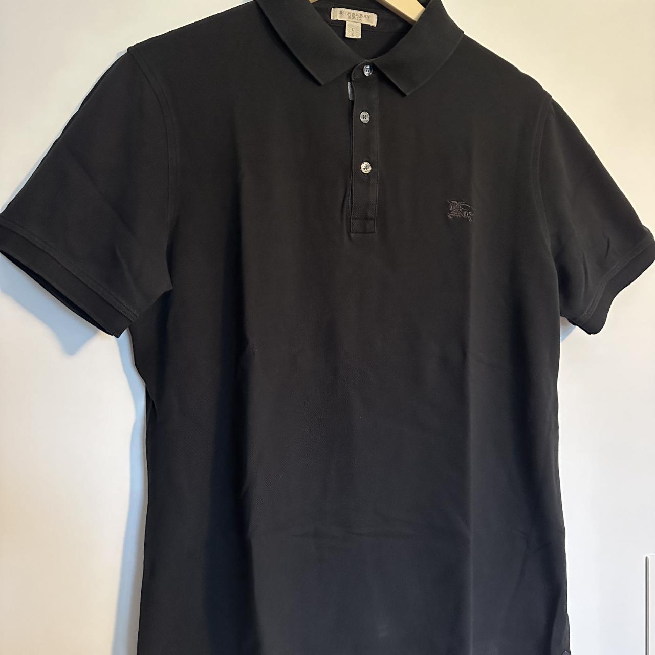 Burberry Polo Shirt in Black, Excellent Condition,... - Depop