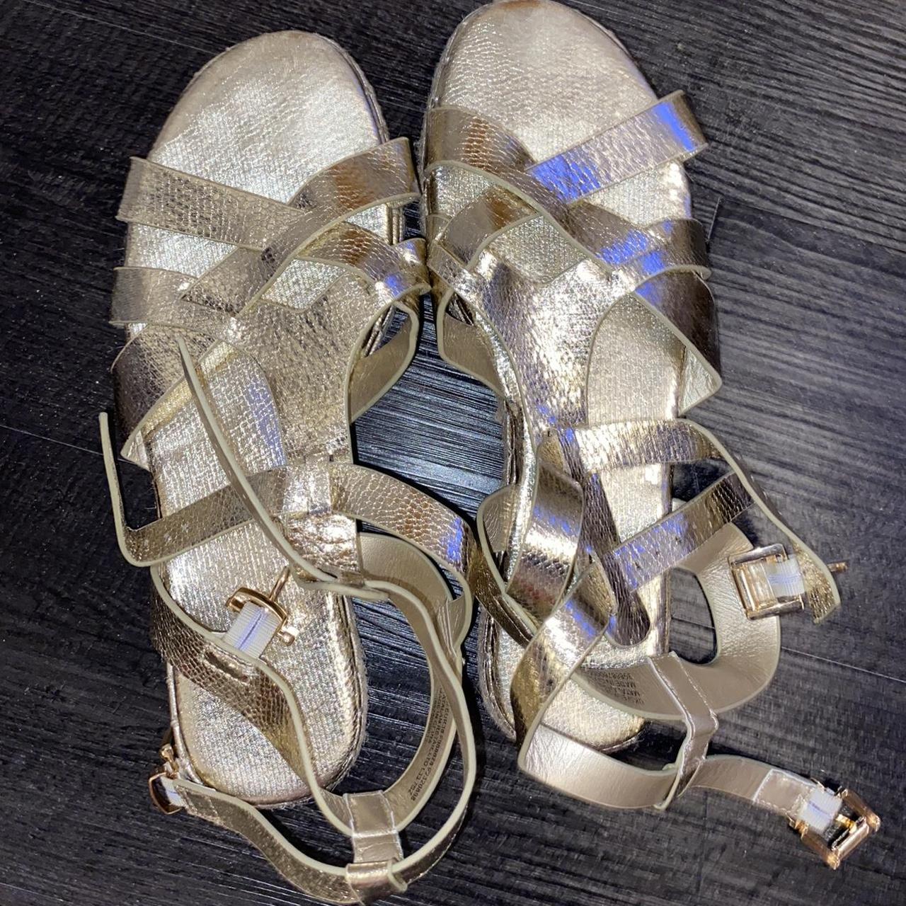 Brand new espadrille gold sandals size 6 Matalan. Depop