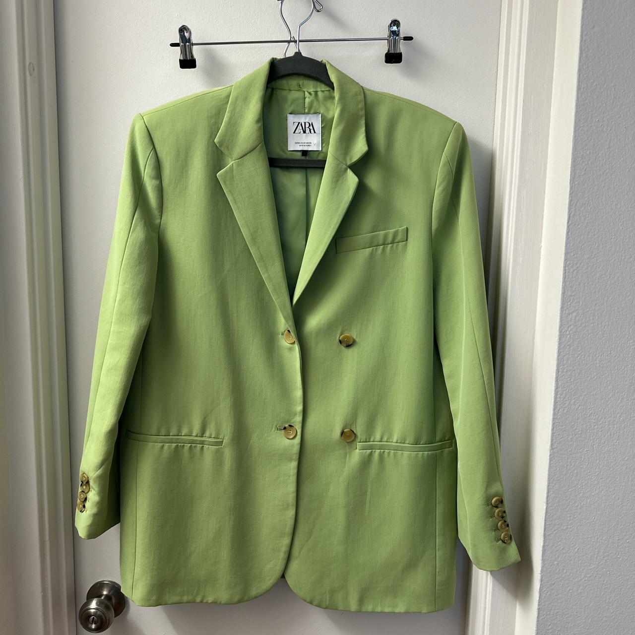 Zara Light Green Pants and Blazer set in both size... - Depop
