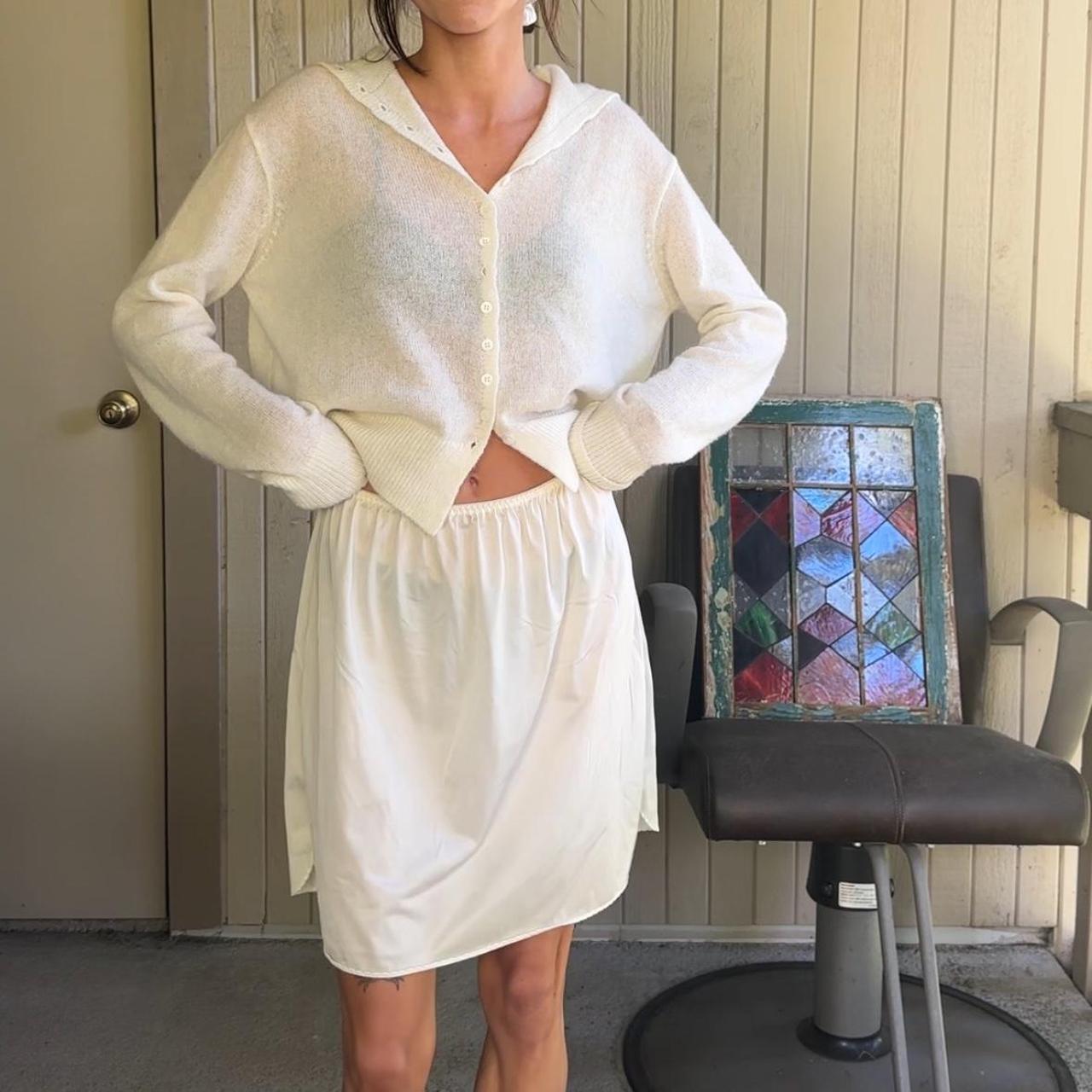 Women's Skirt - White/Cream - S – vintage mini sl… - image 1