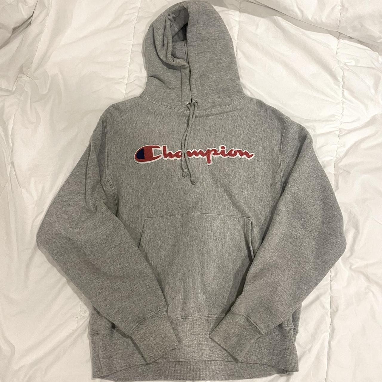 Champion dark cheap grey hoodie