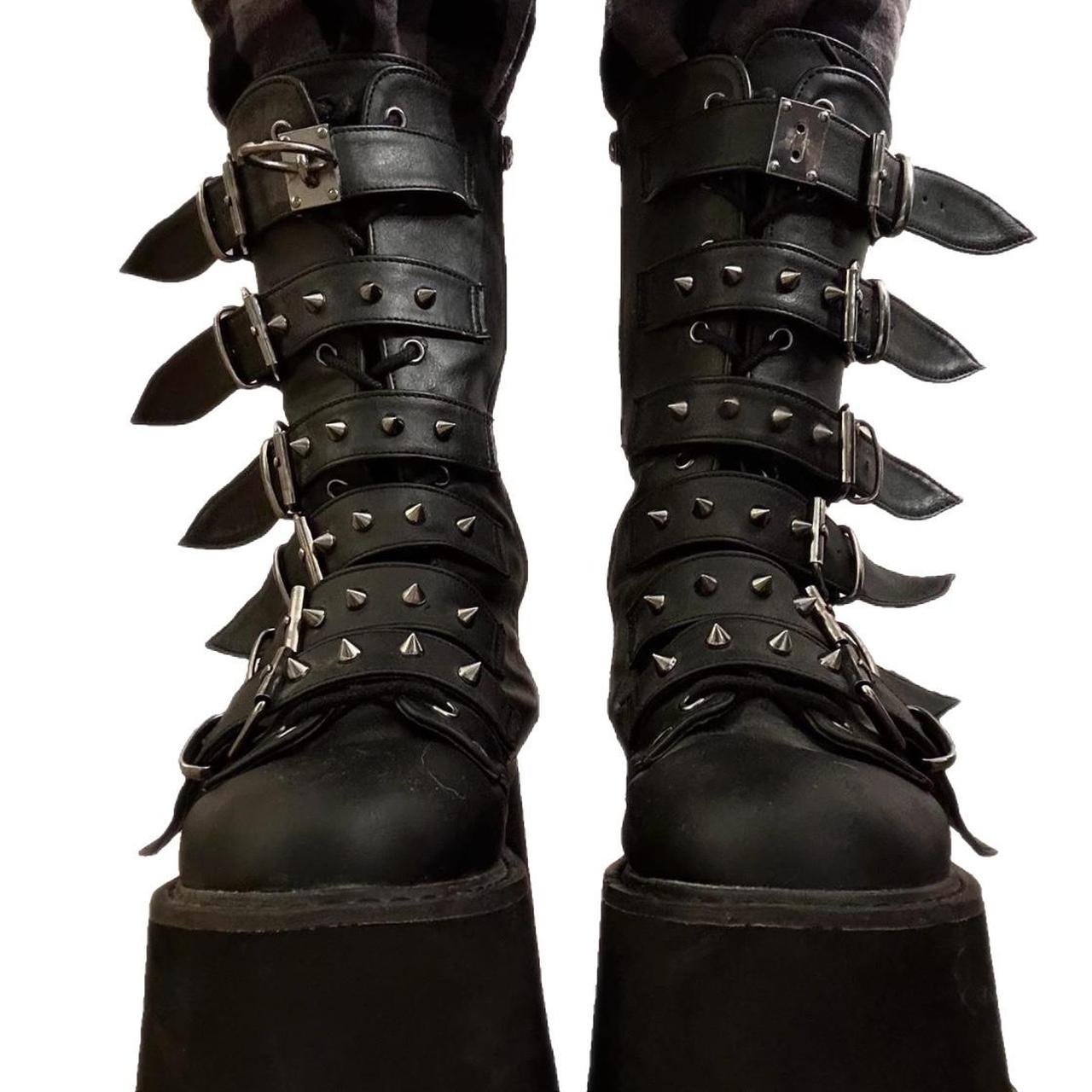 Black Vegan Leather Demonia Damned 225 Demonia Damned Spike
