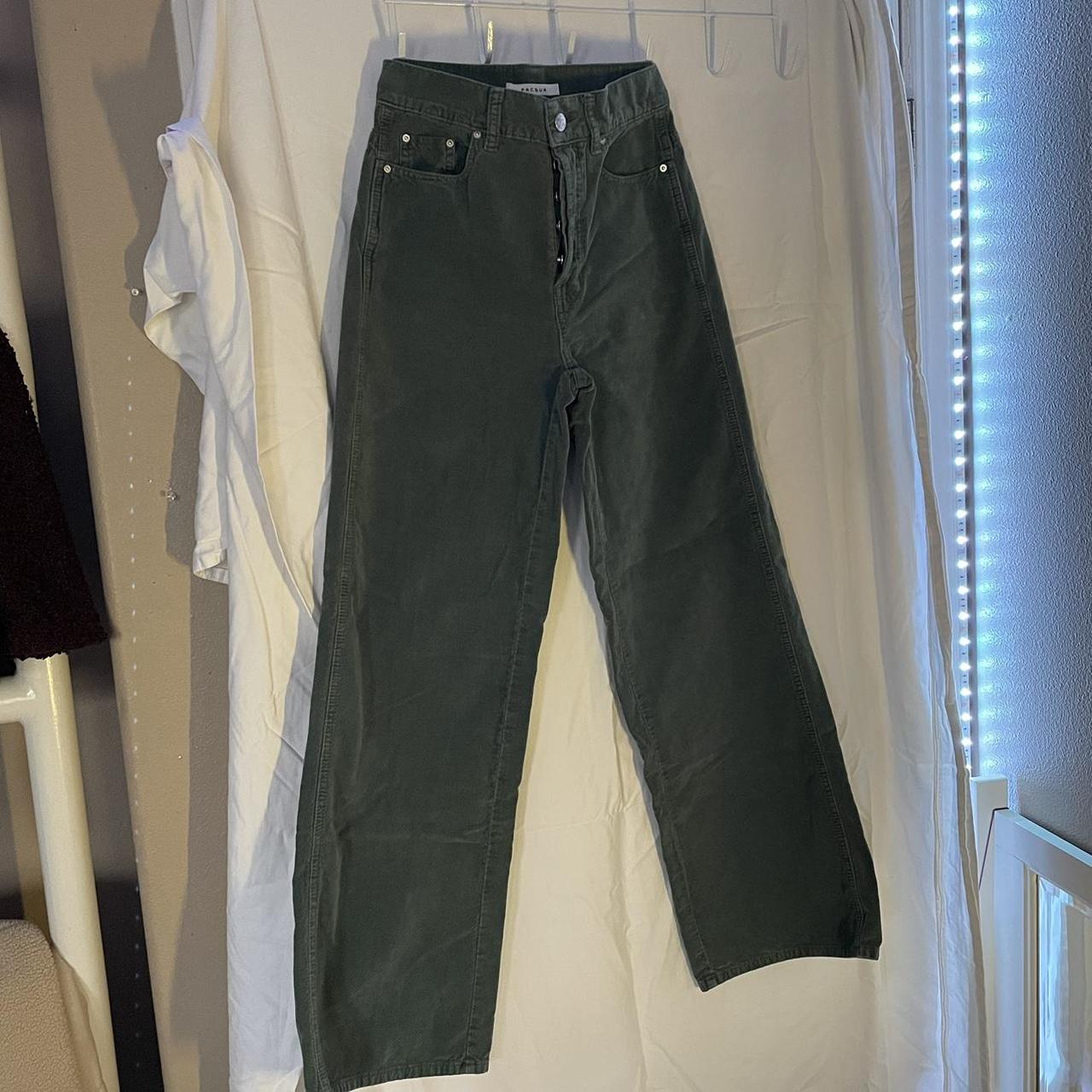 PacSun baggy sage green corduroy pants - high... - Depop