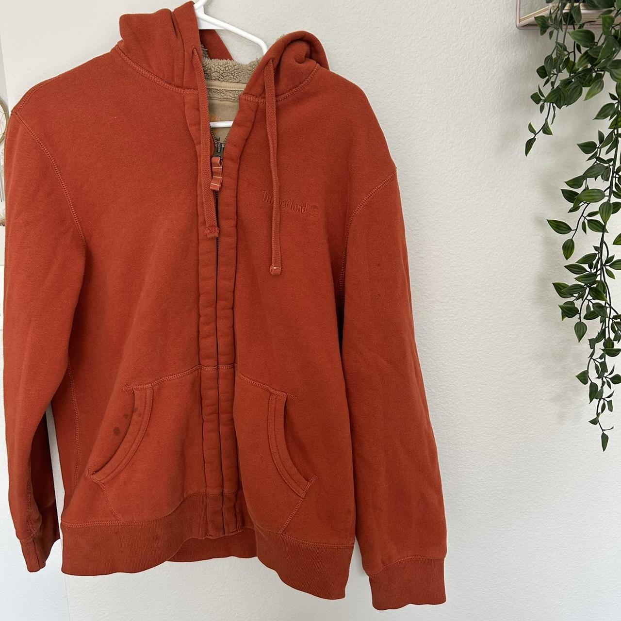 Timberland Women's Orange and Black Jacket Depop