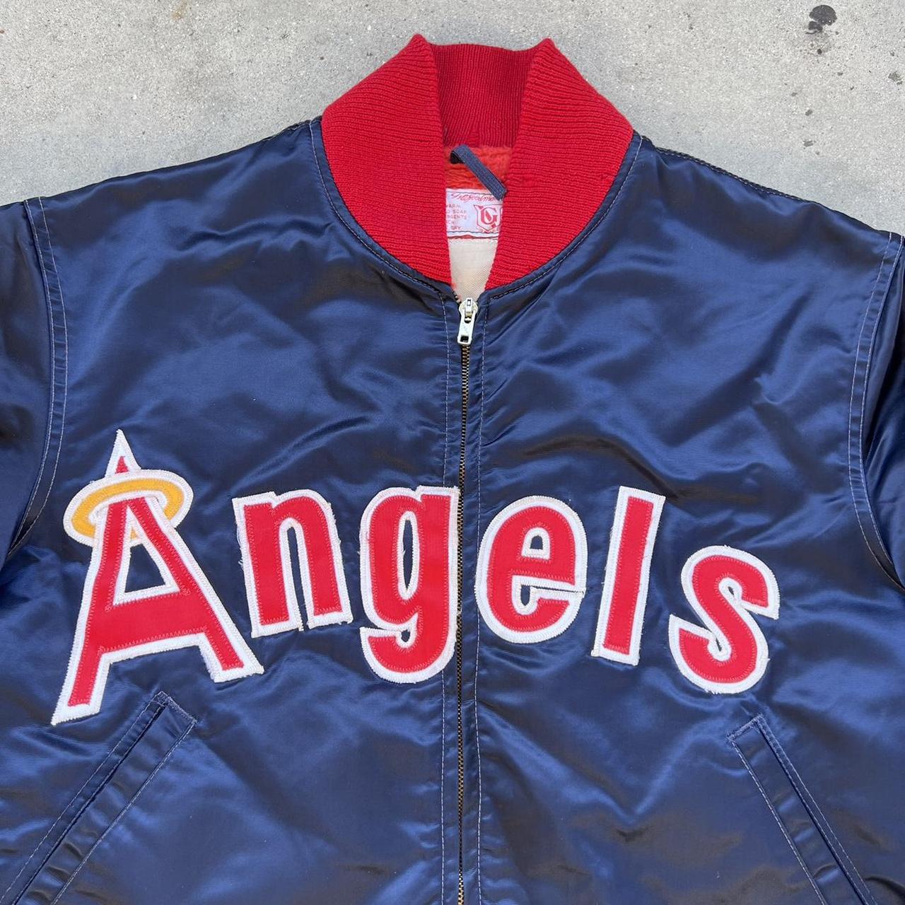 Vintage 1980's California Angels Baseball Team Warmup Dug-Out Bomber Jacket, Baseball Jacket, Vintage Clothing
