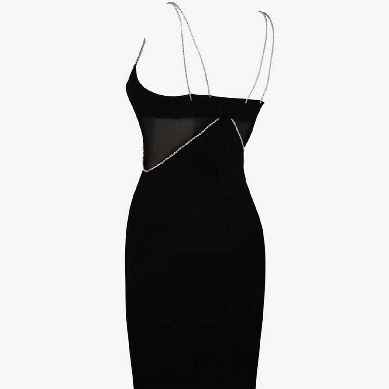 Heiress Black diamanté strap cutout midi dress Never... Depop
