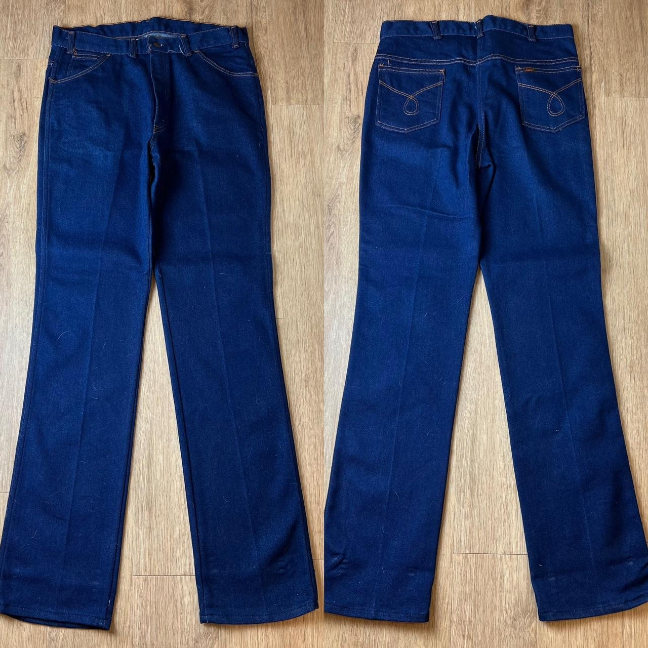 Vtg NOS 70s Key Saddle King Indigo Denim Jeans 36 x...