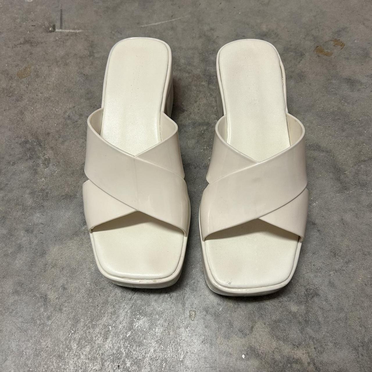 Jeffrey Campbell Women's White Sandals | Depop