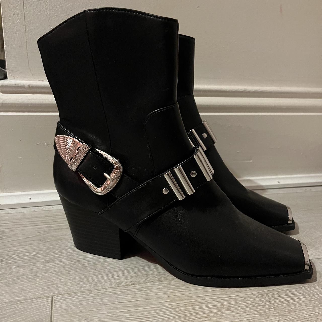 selling these river island cowboy boots with silver... Depop