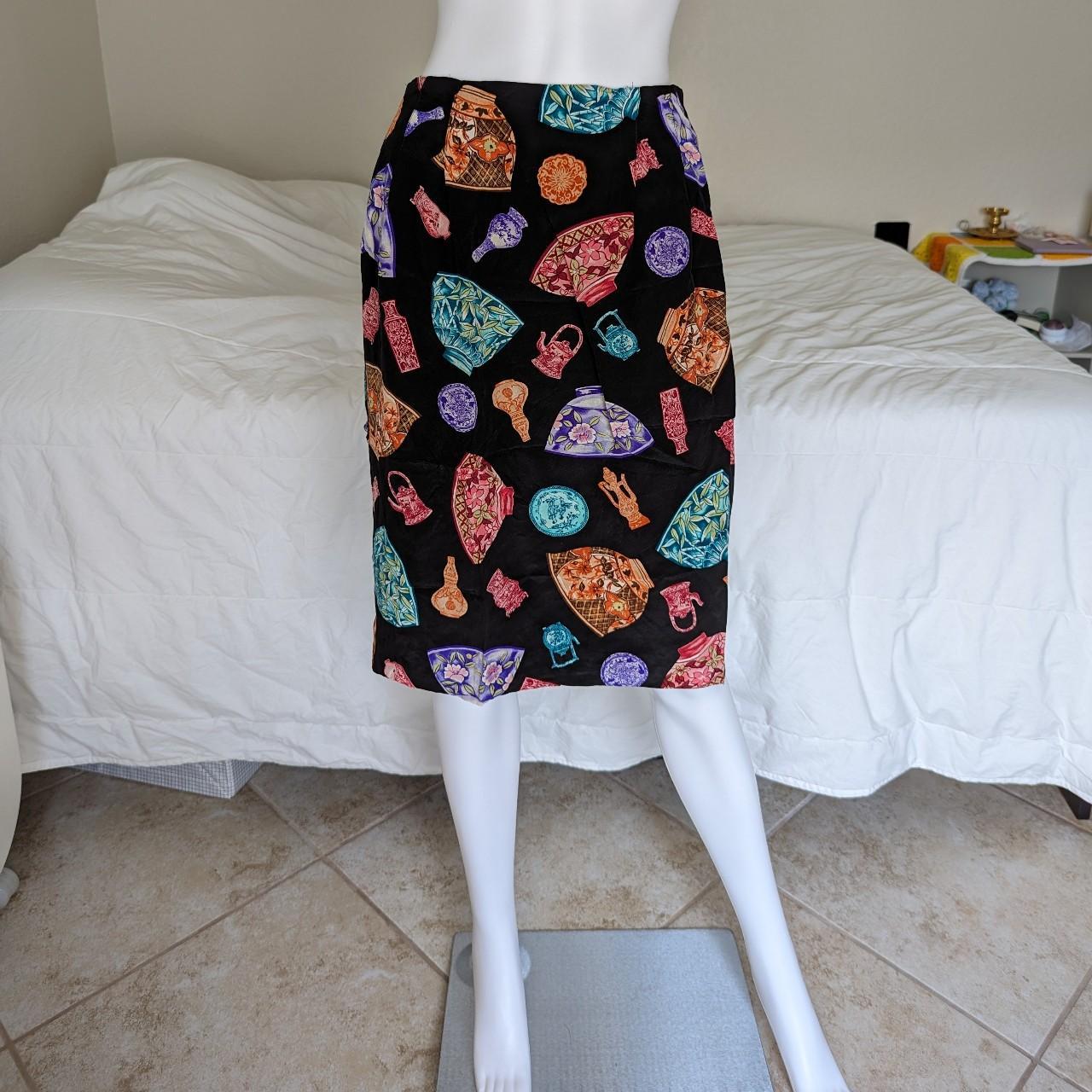 Vintage Diane Von Furstenberg fine china silk skirt... - Depop