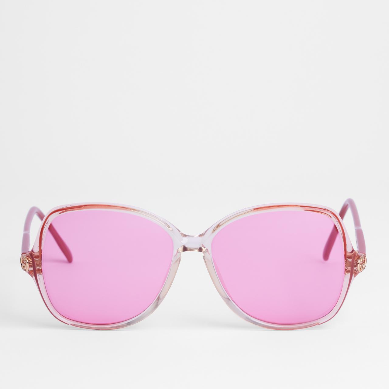 小物 GUCCI sunglasses vintage PINK case Gucci Vintage Pink Rimless Rectangle Sunglasses ○ Labellov