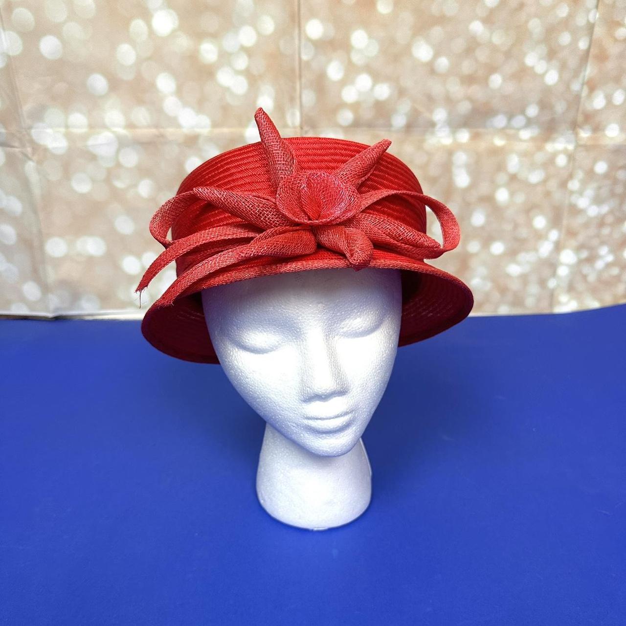 Vintage Red Pillbox Hat With Bow 