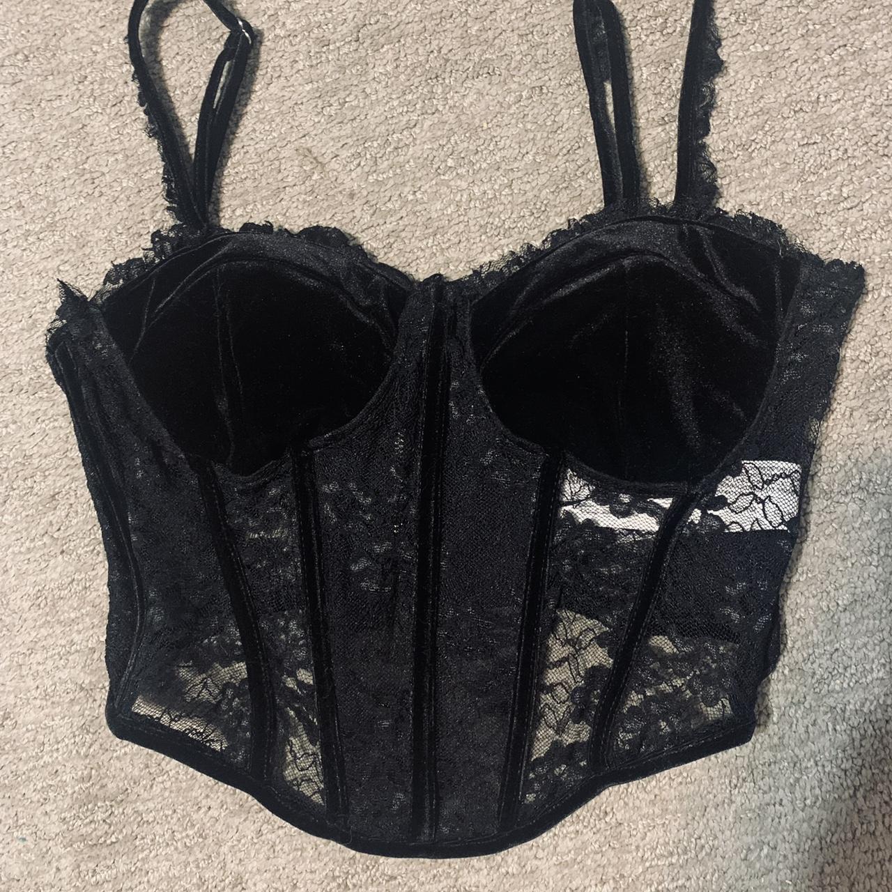 Bershka Women's Black Corset | Depop