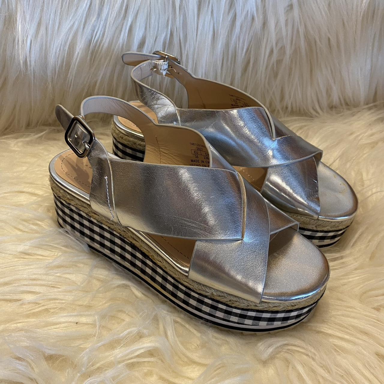 Metallic flatform store sandals