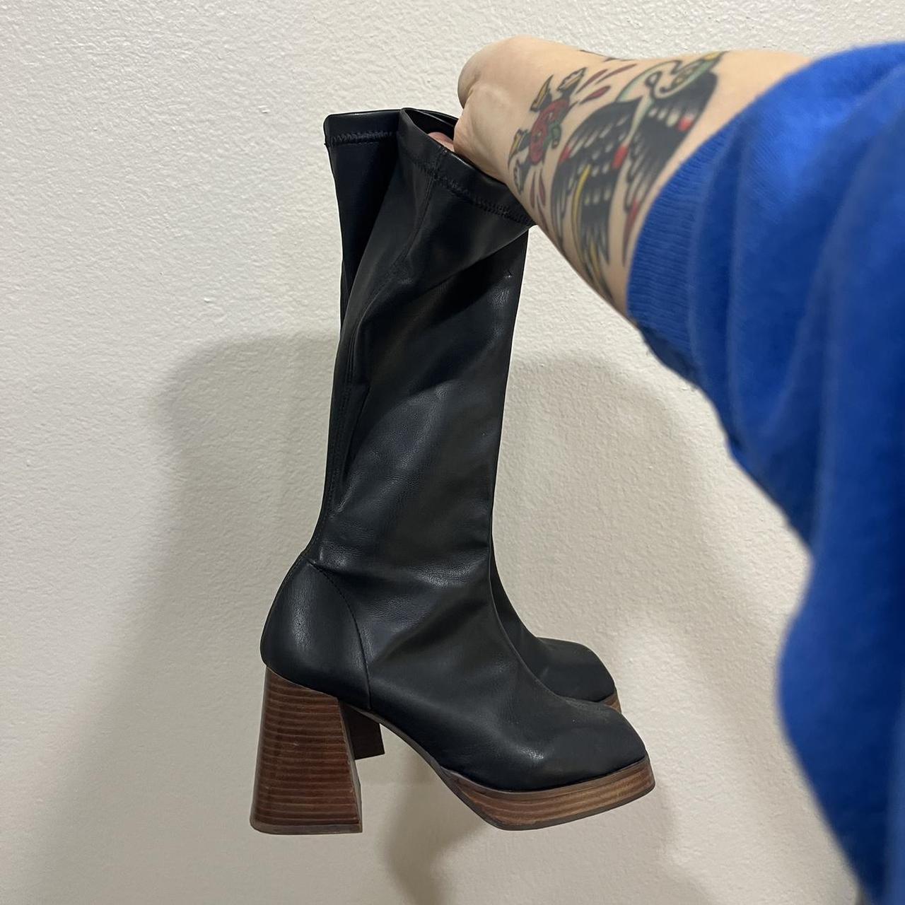 gorgeous spanish made leather platform boots from... - Depop