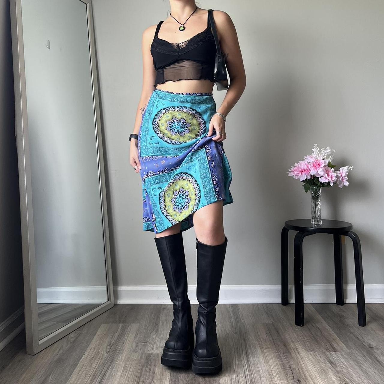 Vintage 90’s Bandana MIDI Skirt •Brand Studio C... Depop