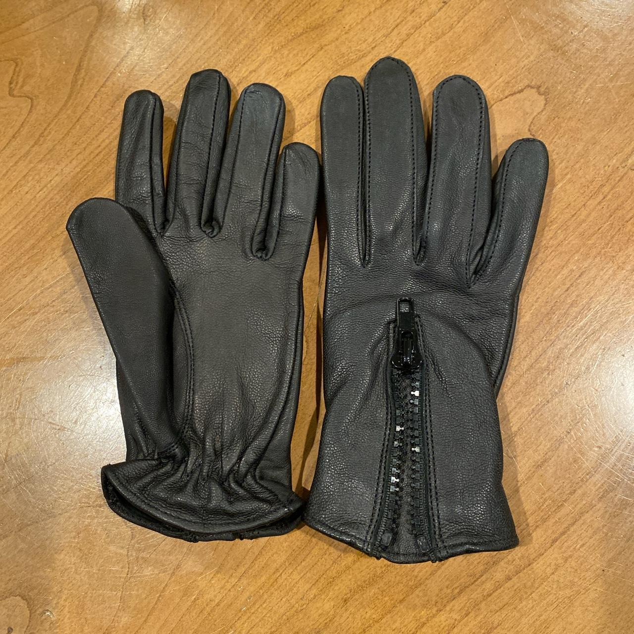 Z1r black leather motorcycle gloves Ladies size... - Depop