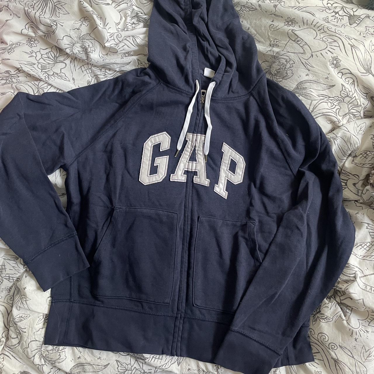 Gap hoodie Gap zip up hoodie Gap jumper Navy... - Depop